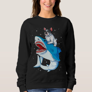Bulldog Shark T Kids Men Space Galaxy Jawso Sweatshirt