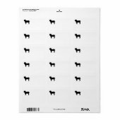 Bulldog-Silhouette Adressaufkleber (Vorne)