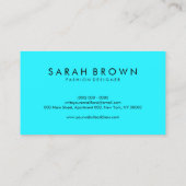 Bulldog-Silhouette aquamarin Visitenkarte (Rückseite)