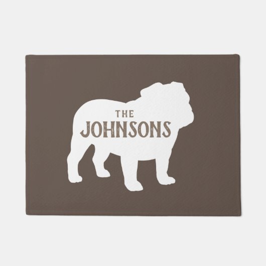 Bulldog Silhouette Custom Dog Lover's Doormat Fußmatte (Vorderseite)