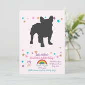 Bulldog-Silhouette Einladung (Stehend Vorderseite)