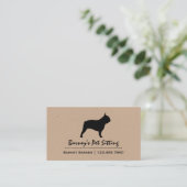 Bulldog-Silhouette | Französischer Hund Visitenkarte (Stehend Vorderseite)