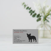 Bulldog-Silhouette Frenchie Gray Visitenkarte (Stehend Vorderseite)
