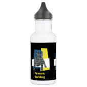 Bulldog-Silhouette Gelb & Blau Edelstahlflasche (Links)