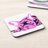 Bulldog-Silhouette Getränkeuntersetzer (Linke Seite)