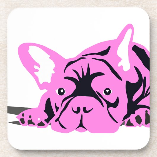 Bulldog-Silhouette Getränkeuntersetzer (Vorderseite)