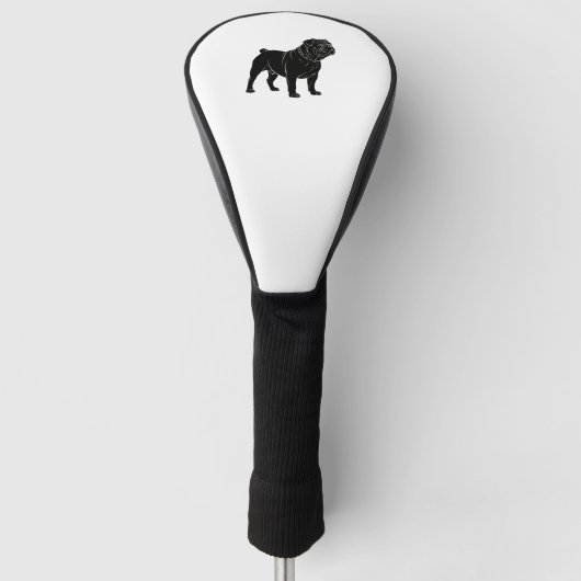Bulldog-Silhouette Golf Headcover (Vorderseite)