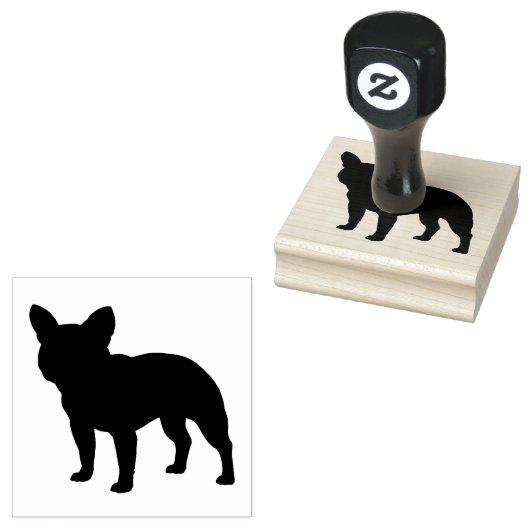 Bulldog-Silhouette Gummistempel (Stempel)