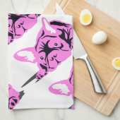 Bulldog-Silhouette Handtuch (Viertel Falte)