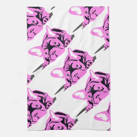 Bulldog-Silhouette Handtuch (Vertikal)