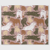 Bulldog-Silhouette in Brauntönen Geschenkpapier (Flach)