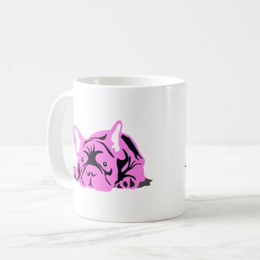 Bulldog-Silhouette Kaffeetasse (Vorderseite Links)