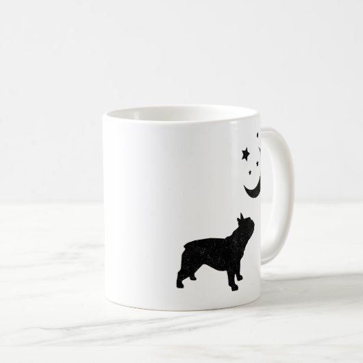 Bulldog-Silhouette Kaffeetasse (VorderseiteRechts)