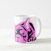 Bulldog-Silhouette Kaffeetasse (VorderseiteRechts)