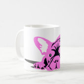 Bulldog-Silhouette Kaffeetasse (Vorderseite Links)