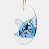 Bulldog-Silhouette Keramikornament (Links)