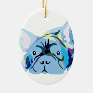 Bulldog-Silhouette Keramikornament