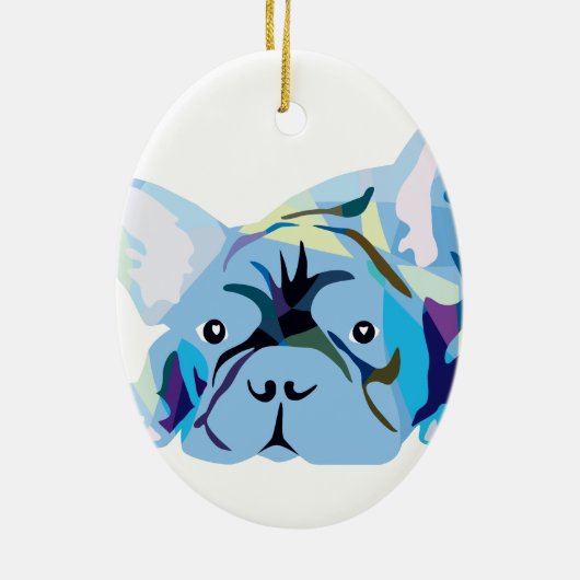 Bulldog-Silhouette Keramikornament (Hinten)