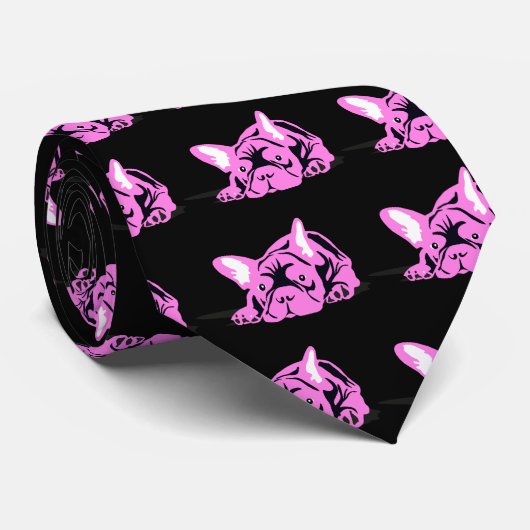 Bulldog-Silhouette Krawatte (Gerollt)
