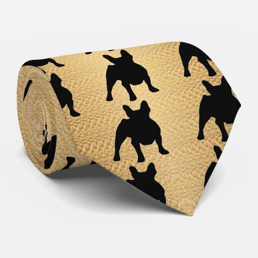 Bulldog-Silhouette Krawatte (Gerollt)