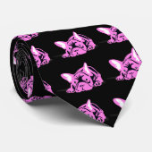 Bulldog-Silhouette Krawatte (Gerollt)