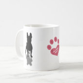 Bulldog-Silhouette mit Personalisierter Paw Kaffeetasse (Vorderseite Links)