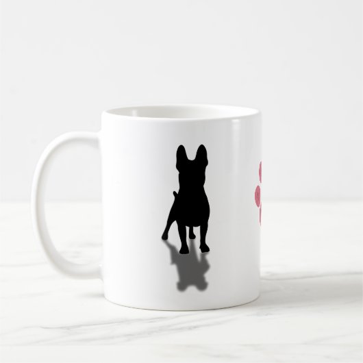 Bulldog-Silhouette mit Personalisierter Paw Kaffeetasse (Links)