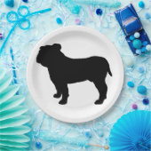 Bulldog-Silhouette Pappteller (Party)