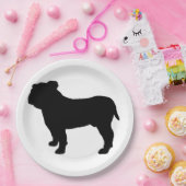 Bulldog-Silhouette Pappteller (Party)