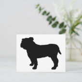 Bulldog-Silhouette Postkarte (Stehend Vorderseite)