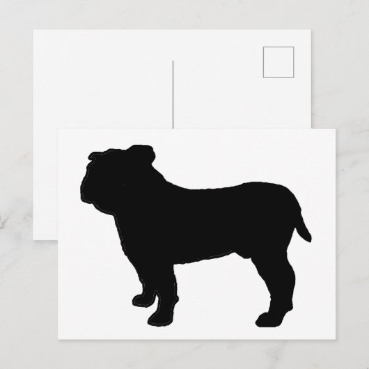 Bulldog-Silhouette Postkarte (Vorne/Hinten)