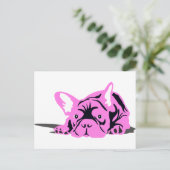 Bulldog-Silhouette Postkarte (Stehend Vorderseite)