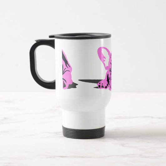 Bulldog-Silhouette Reisebecher (Links)