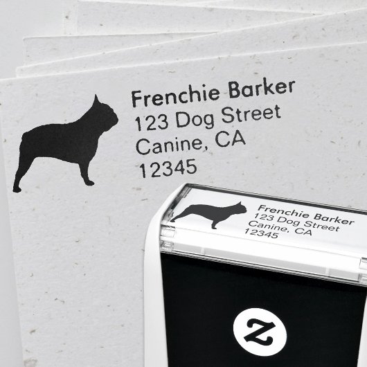 Bulldog-Silhouette-Rücksendeadresse Permastempel