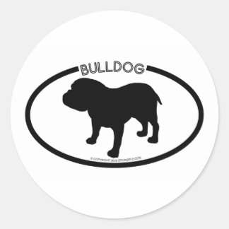 Bulldog-Silhouette Runder Aufkleber