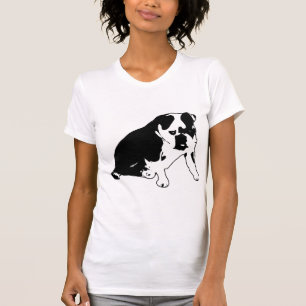 Bulldog-Silhouette Schwarz-Weiß-Grafik T-Shirt