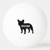 Bulldog-Silhouette Tischtennisball (Rückseite)