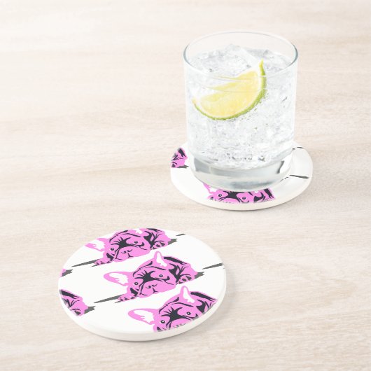 Bulldog-Silhouette Untersetzer (Seite)