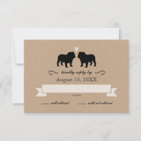 Bulldog-Silhouetten Hochzeit-RSVP-Antwort