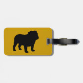 Bulldog-Silhouetten mit benutzerdefiniertem Text Gepäckanhänger (Rückseite horizontal)