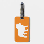 Bulldog-Silhouetten mit benutzerdefiniertem Text Gepäckanhänger (Rückseite vertikal)