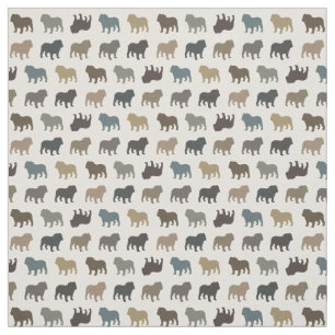 Bulldog-Silhouetten-Muster  Coole Hundezucht Stoff