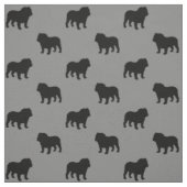Bulldog-Silhouetten-Muster| Graue Hunde Stoff (Muster)