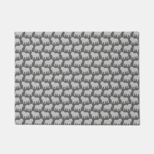 Bulldog-Silhouetten-Muster  Hund Lover's Gray Fußmatte