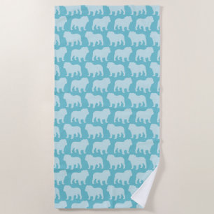 Bulldog-Silhouetten-Muster Strandtuch