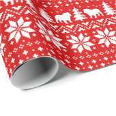 Bulldog Silhouetten Weihnachts-Hunde-Urlaubsmuster Geschenkpapier (Rolleneckpunkt)