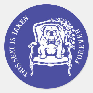 Bulldog-Sitzplatz für immer Runder Aufkleber