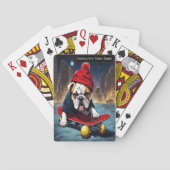 Bulldog Skater Monogram Kids Altes Maid Game Spielkarten (Rückseite)