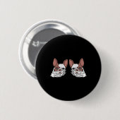 Bulldog Skeleton Hand auf BrustHalloween Button (Vorne & Hinten)
