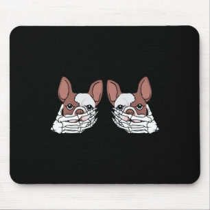 Bulldog Skeleton Hand auf BrustHalloween Mousepad
